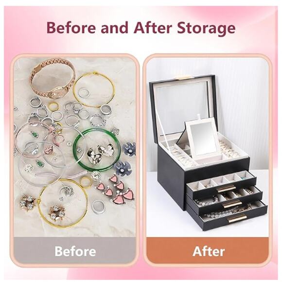 Jewelry Box with Glass Lids,4 Layers Large - Picture 7 of 7